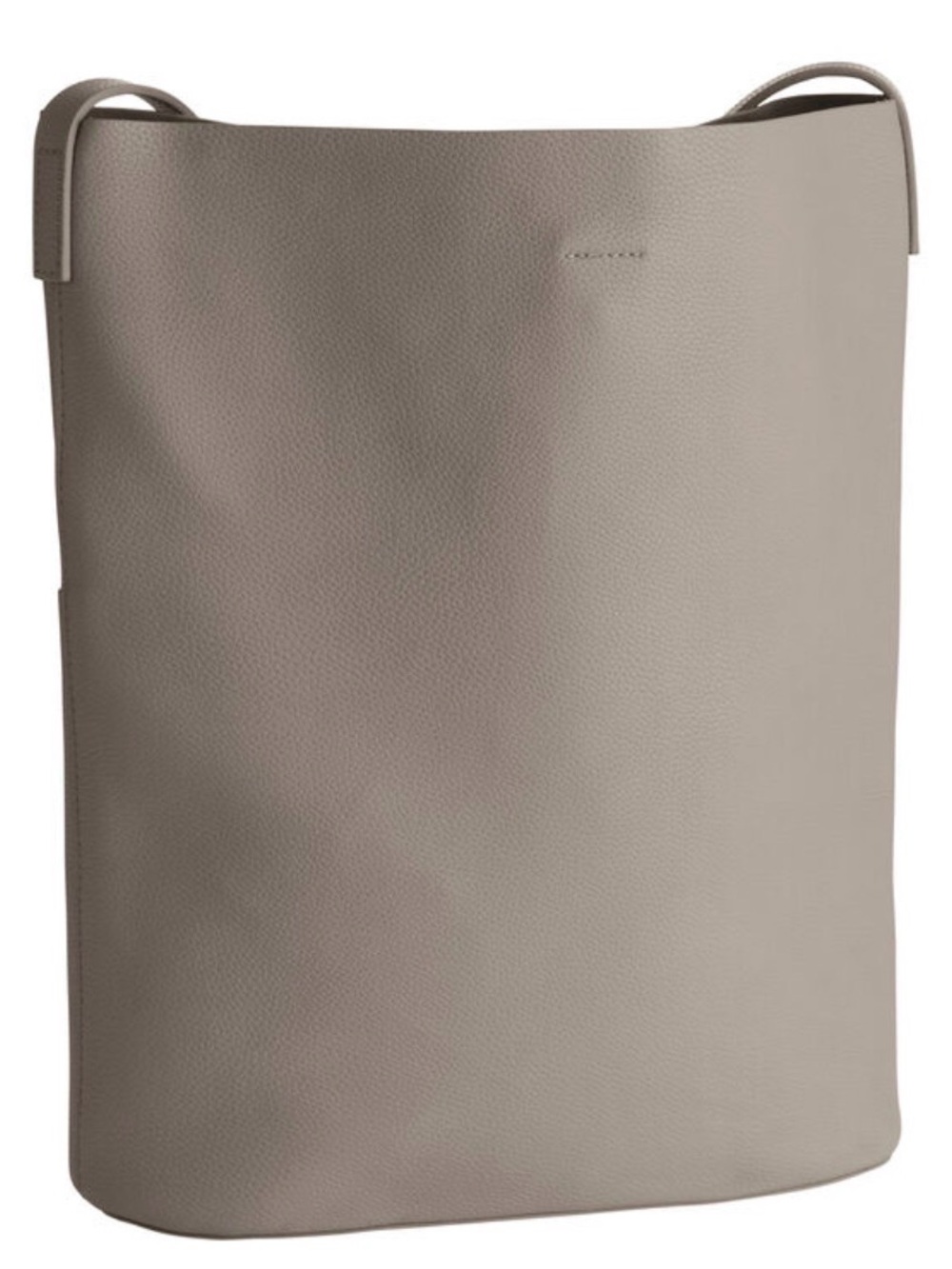 OAK + FORT Men's Slim Leather Shoulder Bag in Taupe